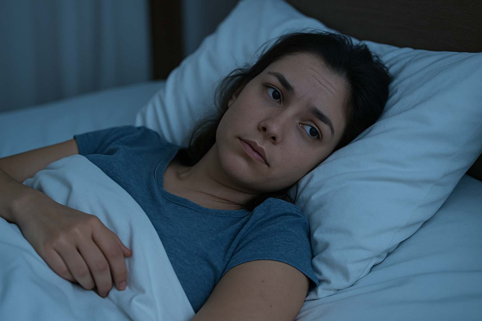 Woman Mouth Tape Sleeping Bed