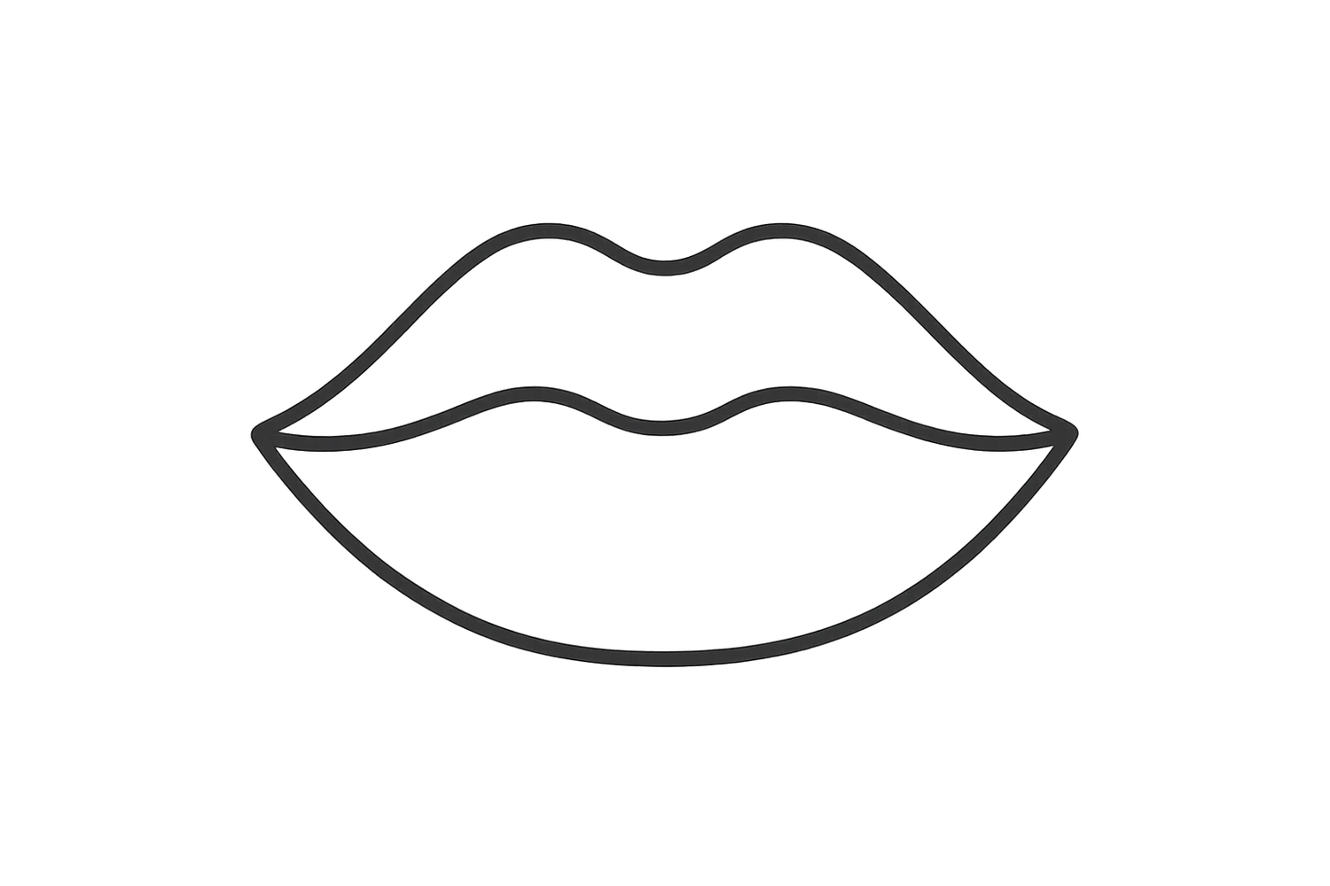 I want you to make an icon that represents Plumper lips in fine line style and very minimalistic. With no background
